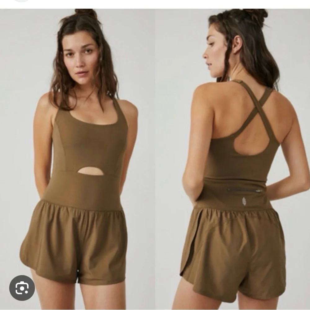Free People Slate Blue Romper Jumpsuit